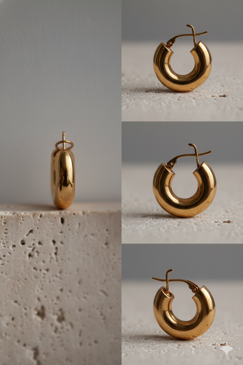 Classic Gold Chunky Hoop Earrings | Statement Jewellery